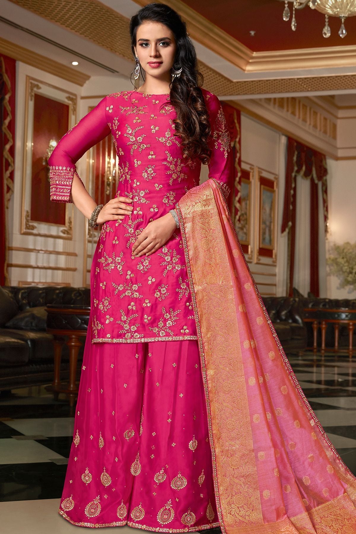 Pink Sharara Dress Online, 59% OFF ...