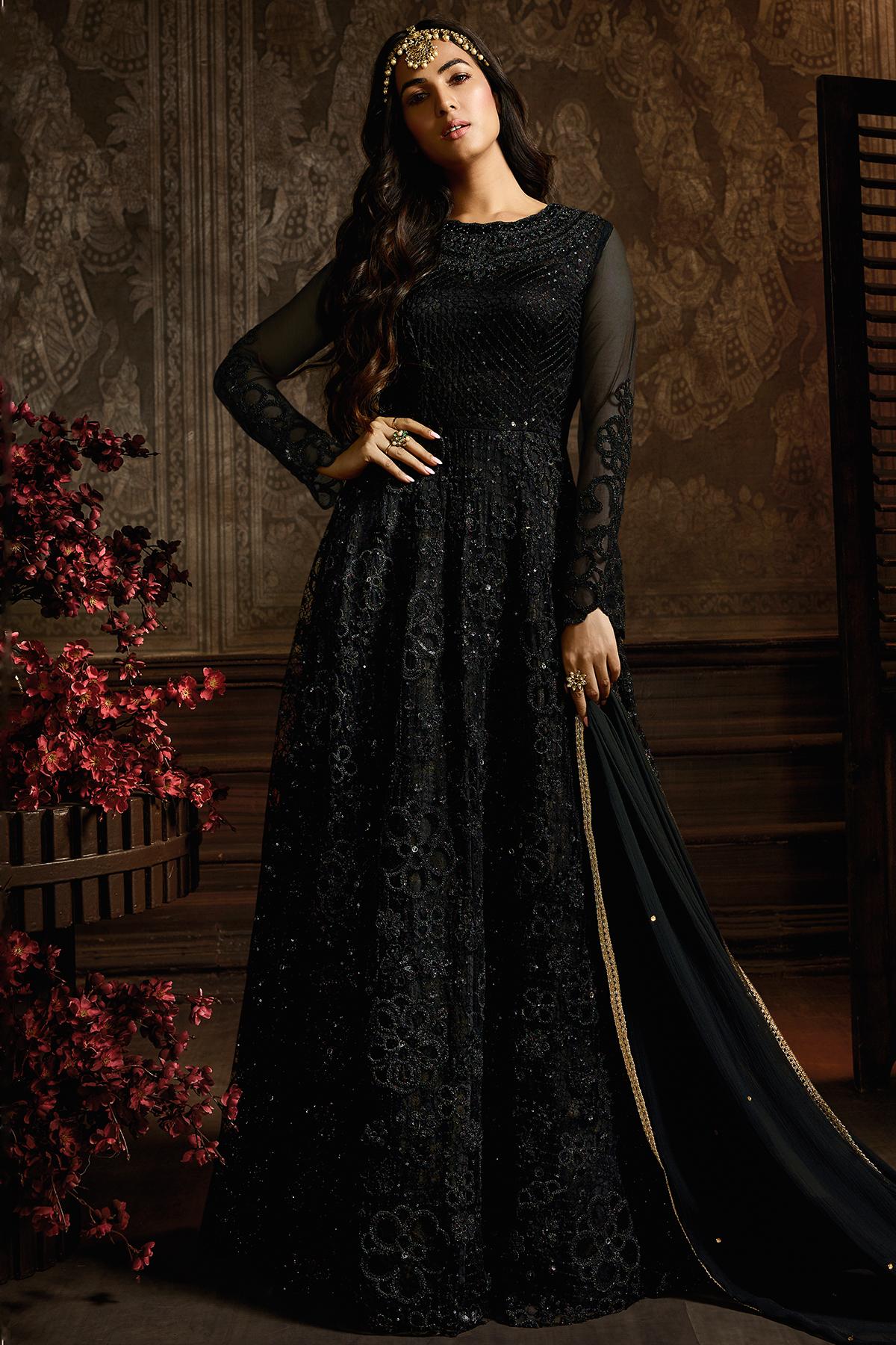 Tishangi Designer Women A-line Black Dress - Buy Tishangi Designer Women  A-line Black Dress Online at Best Prices in India | Flipkart.com