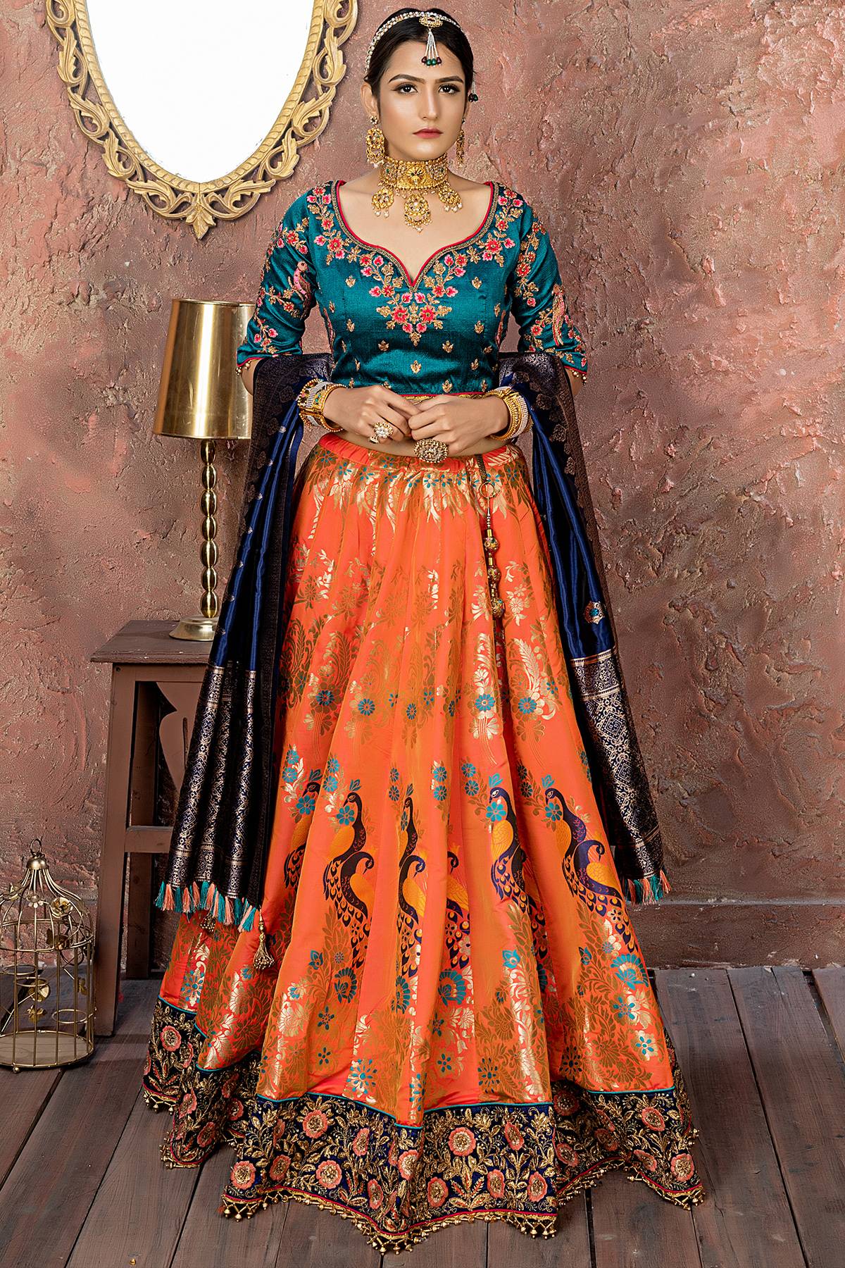 banarasi silk wedding lehenga