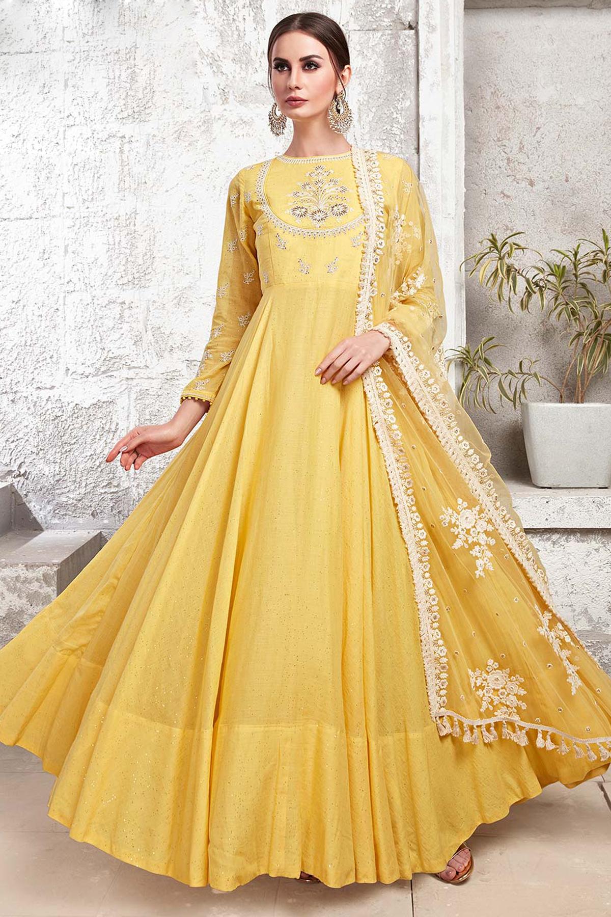 designer yellow gown