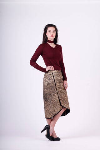 Gold crackle skirt