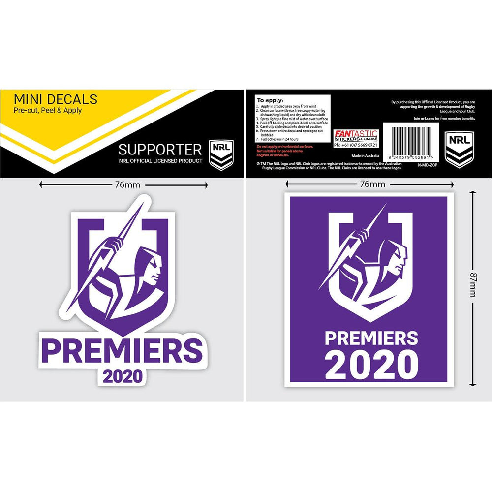 Melbourne Storm 2020 Premiers Mini Decals Set Jerseys Megastore