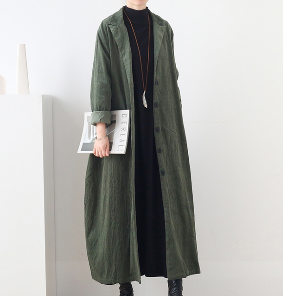 Cotton Winter Autumn Women Casual Coat Loose Long Trench Coat Jacket ...