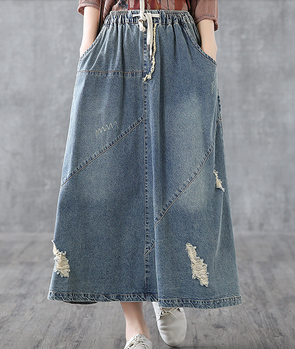 Denim Casual loose fitting Women's Skirts DZA200634 – SimpleLinenLife