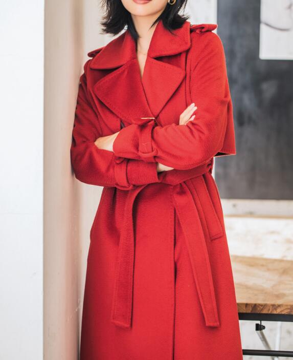 plus size red wool coat