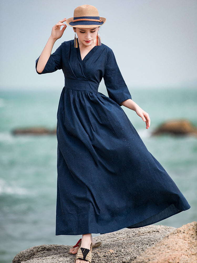 linen long frocks