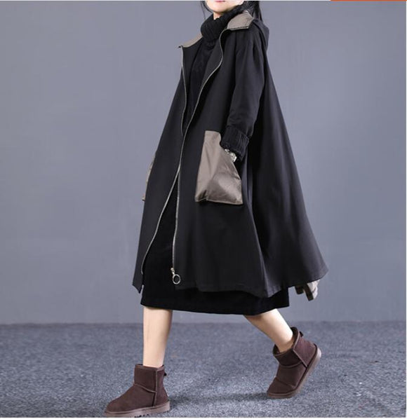 A-line Long Women Casual Hooded Parka 