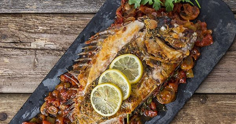 Whole Sheepshead On Spanish Rice