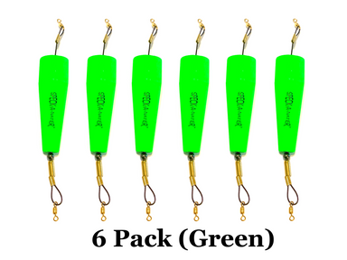 6 pack 5" green speck-a-nater popping cork