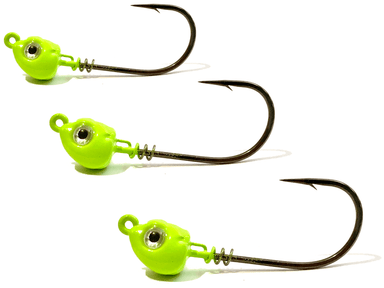 Green Chartreuse Inshore Slammer Jig Heads 3pk