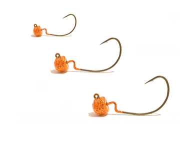 Orange Crush EWG Ned Rig Jig Heads 3pk