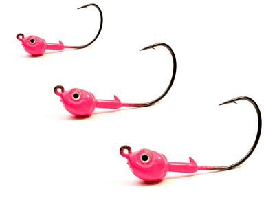 Pink Kahle Hook Live Bait Jig Heads 3pk