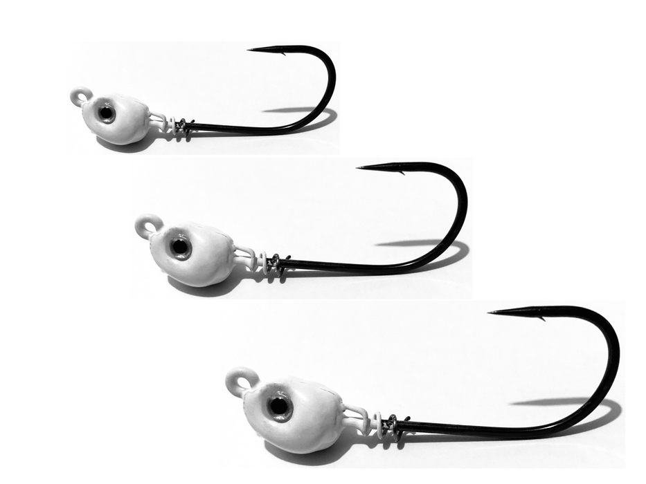 white saltwater jig heads 3 pack