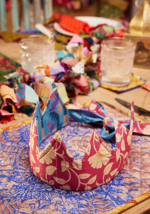 Mystery Boho Recycled Sari Party Hat Crown - MountainGirlClothing