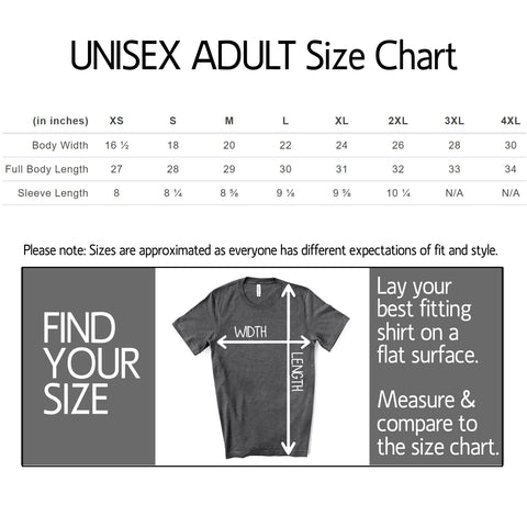 unisex adult size chart