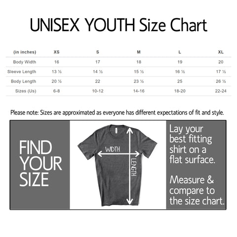 unisex youth size chart