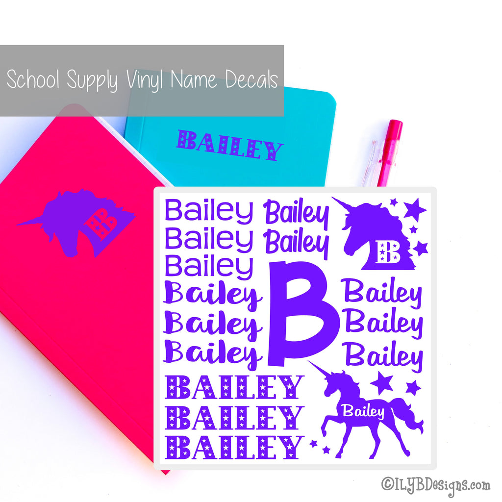 Unicorns Back To School Labels School Labels For Girls Ilyb Designs