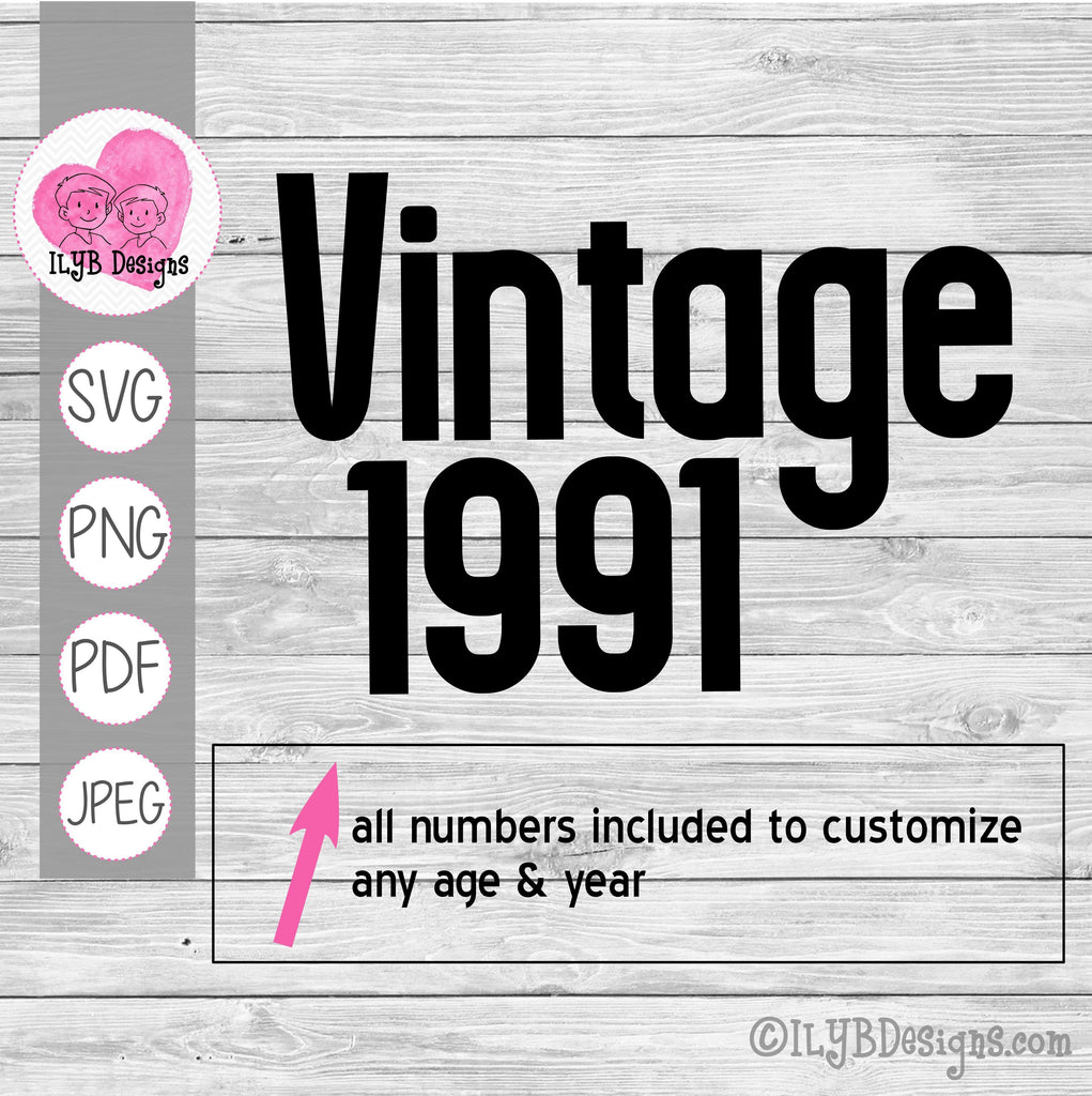 Download Vintage Birth Year Svg Vintage Birthday Cut File Ilyb Designs