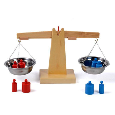 childrens wooden weighing scales