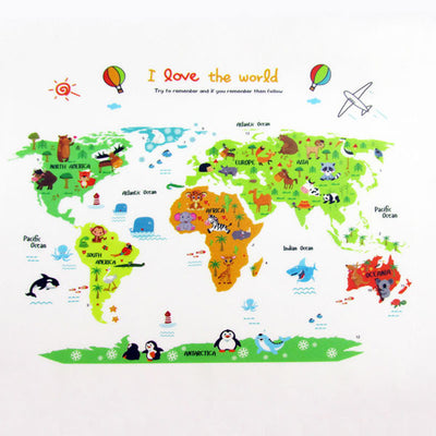 map cartoon animal sticker colorful stickers montessori nursery poster decal china aliexpress decoration wholesale children classroom mural usd title