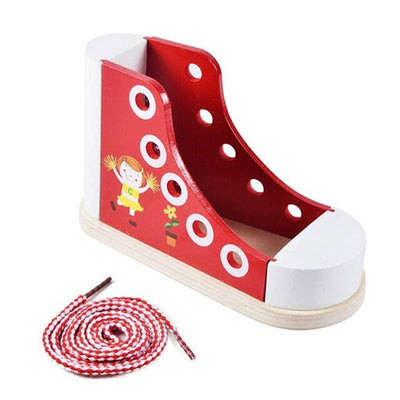 red wooden shoes