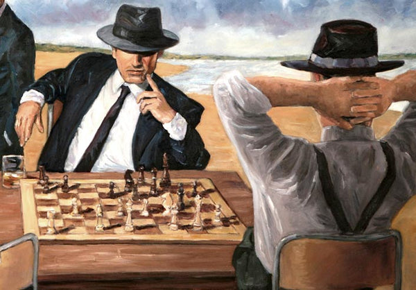 A chess painting by Theo Michael