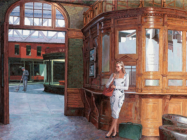  The painting Homage to Edward Hopper, The Ticket Office
