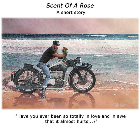 Scent Of A Rose an oil painting by Theo Michael with a short story by Chris Christodoulou