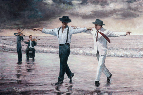 Zorba The Greek inspired oil painting by Theo Michael