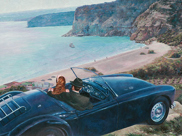 Romantic Art Noir paintings by Theo Michael, Car With A View