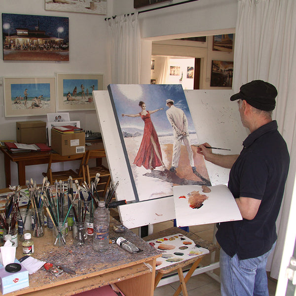 Theo Michael's art studio and workshop in Larnaca, Cyprus