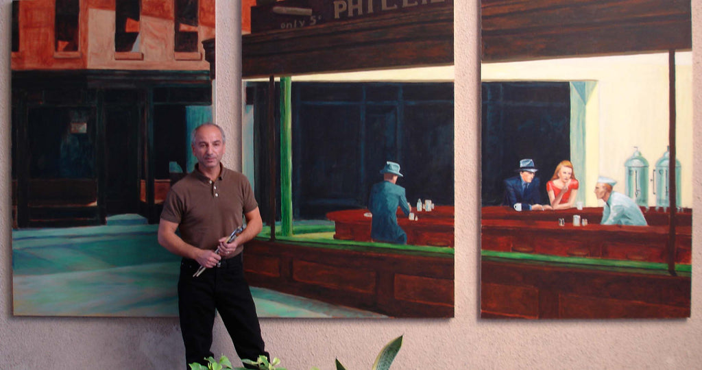 Edward Hopper's Nighthawks, a mural by Theo Michael