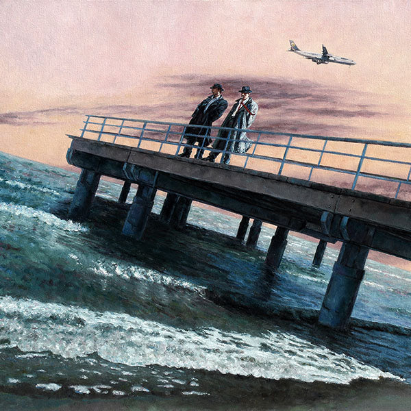 Time & Tide an oil painting by Theo Michael featuring the Larnaca pier