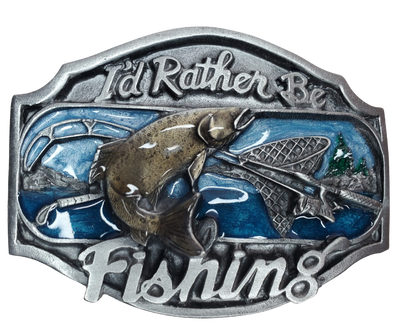 Rather be Fishing Belt Buckle – Buckle and Hide Leather LLC
