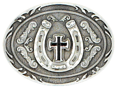 Cross Trophy Buckle Leather Inlay - Leathersmith Designs Inc.