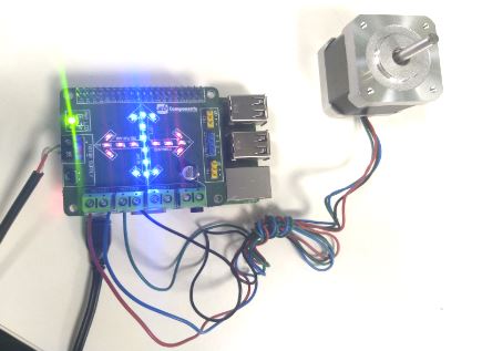 connection between the motor and Raspberry Pi using the Motor shield