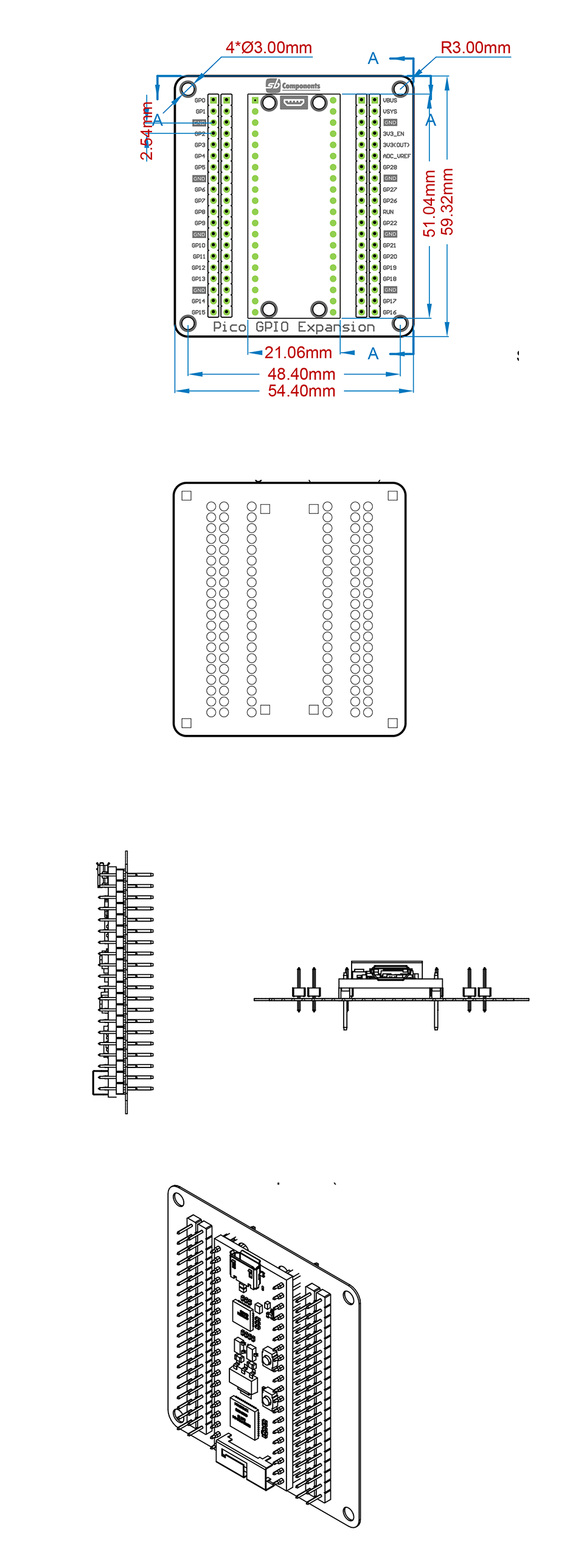 Pico GPIO Expansion Board