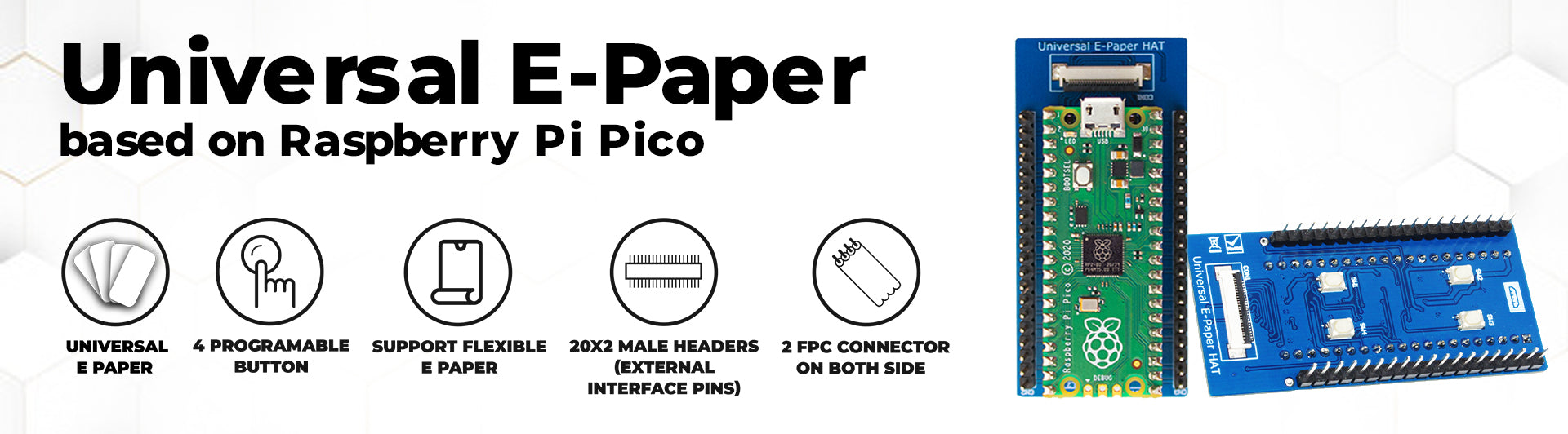Universal E-Paper HAT for Pico