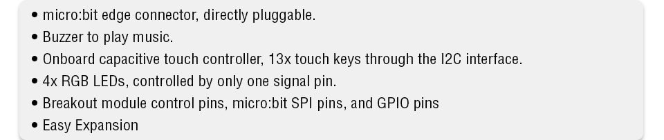 features of microbit piano