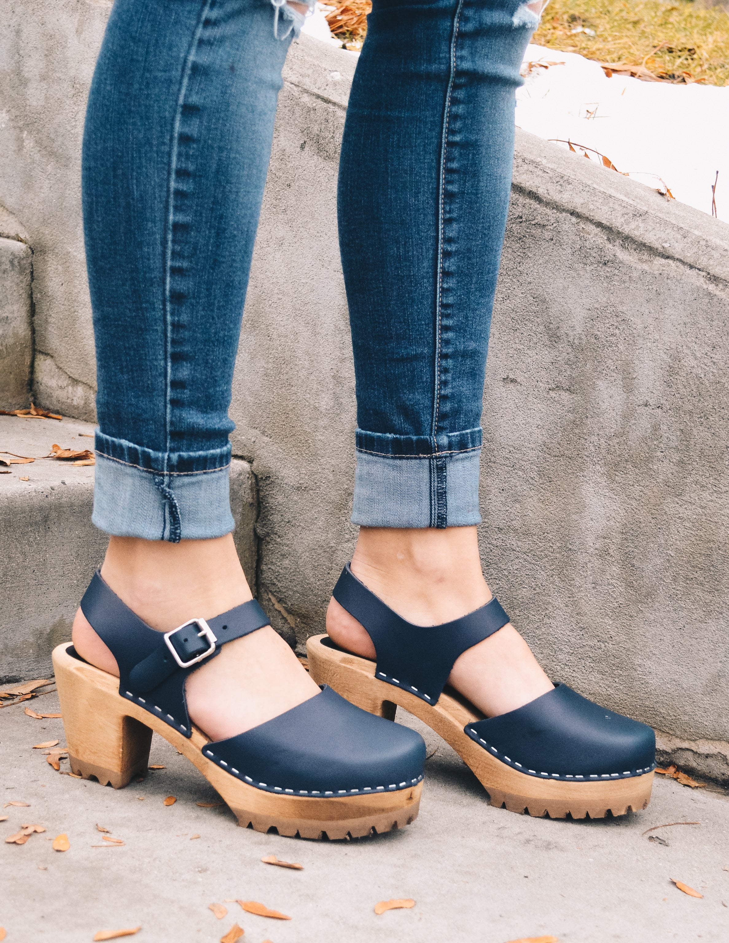 navy clogs