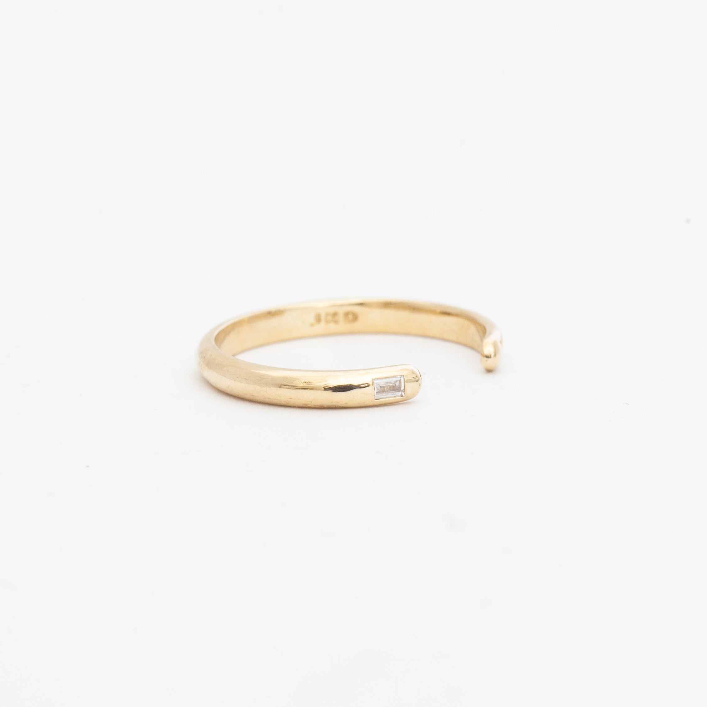 Diamond Baguette Half Round Cuff Ring – No.3