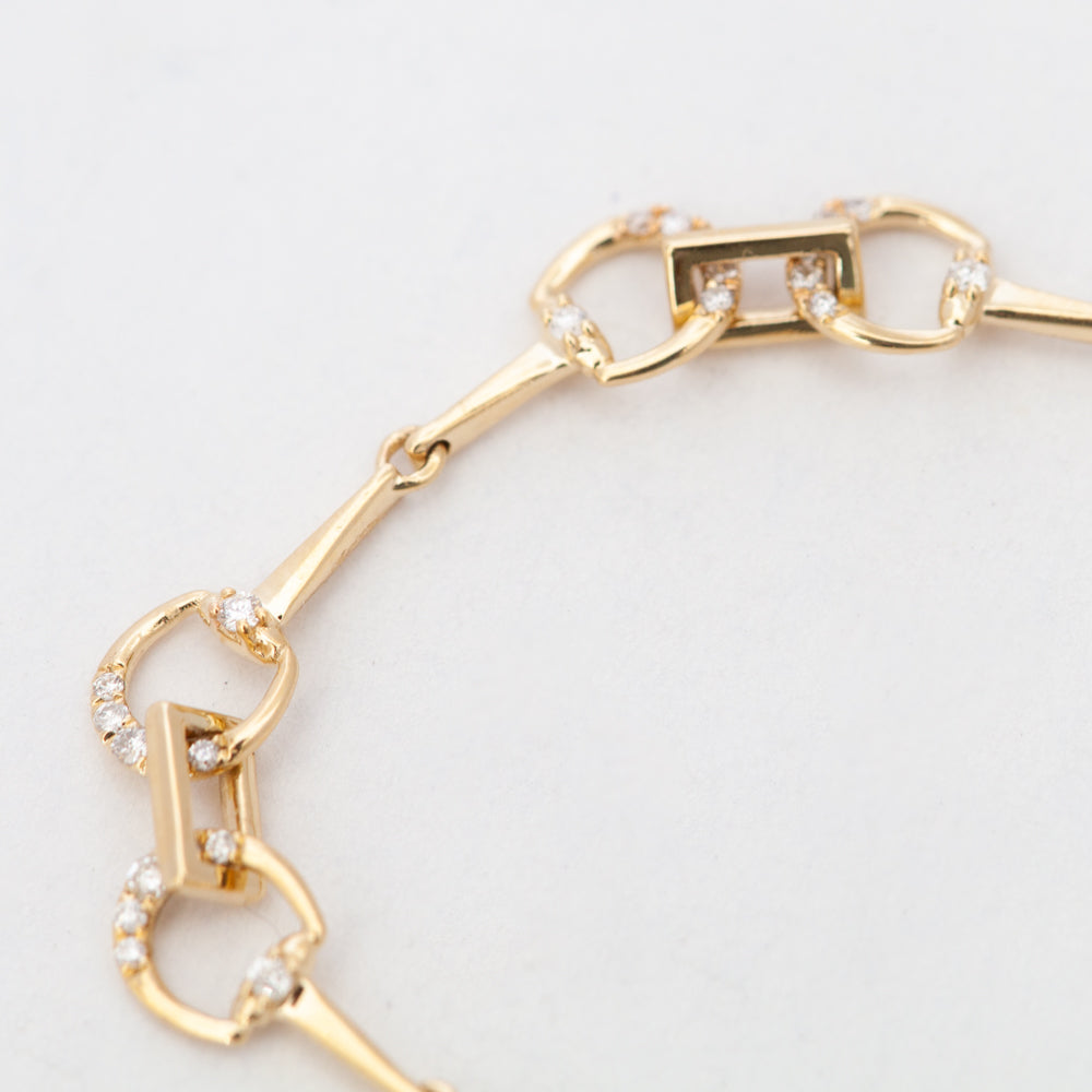 Pav  Horsebit Chain Bracelet