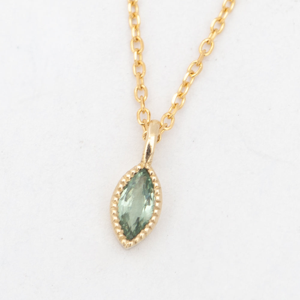Marquise Green Sapphire Wisp Necklace