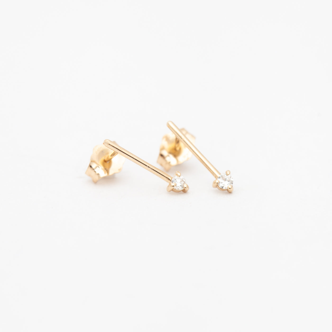 One Step Bar Diamond Earrings