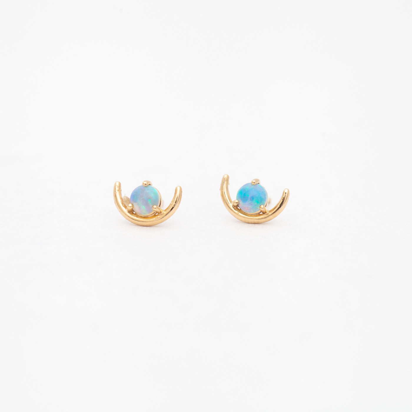 Large Opal Arc Earrings