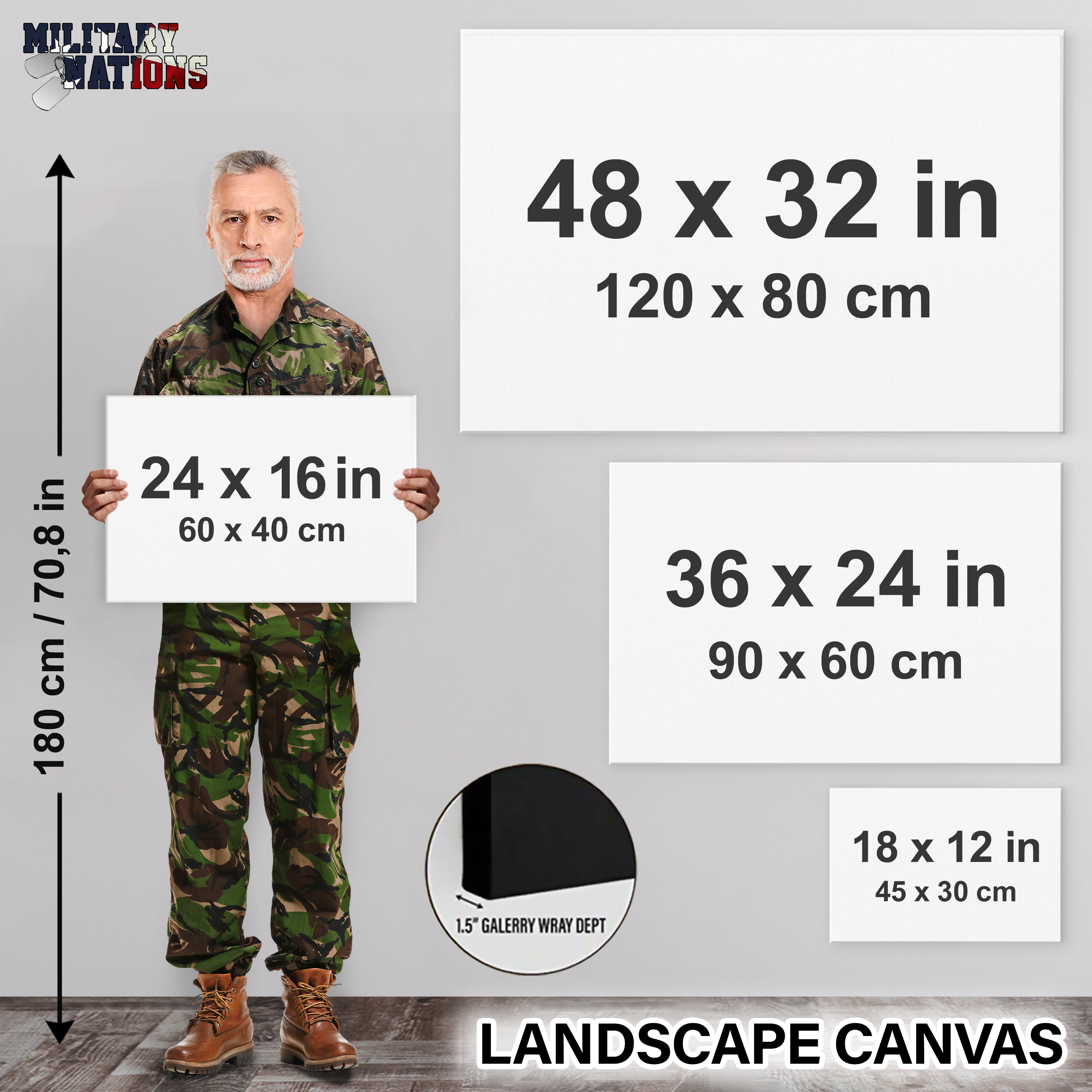 Canvas Size Guide - Veteran Nations Store - Military Nations Store