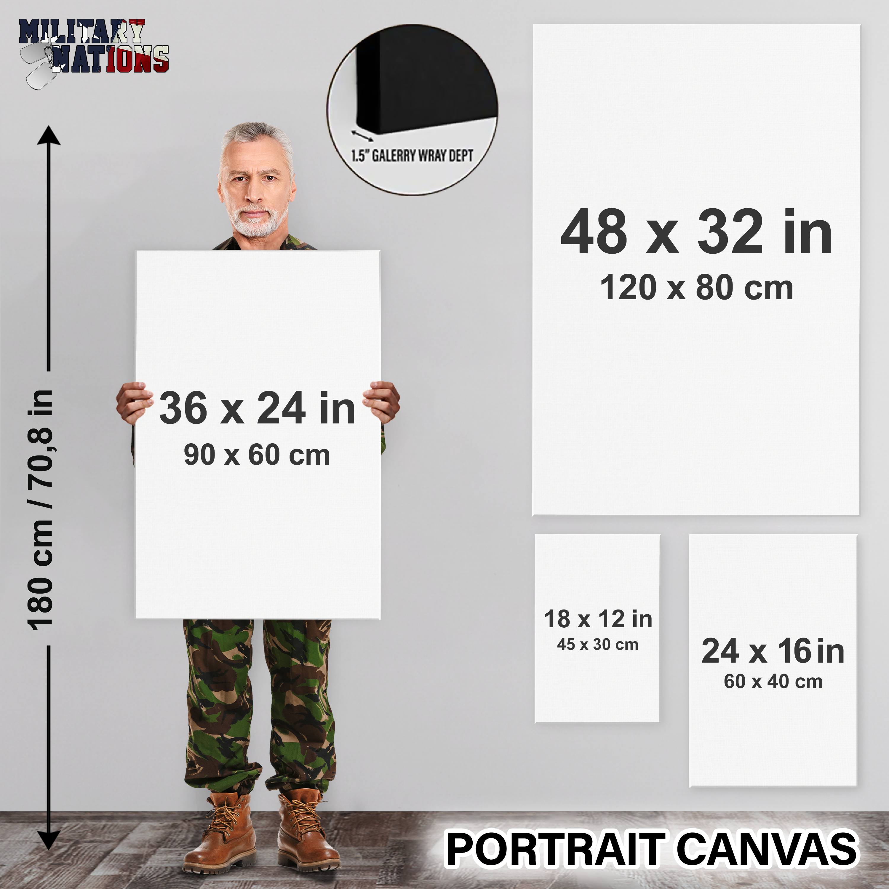 Canvas Size Guide - Veteran Nations Store - Military Nations Store