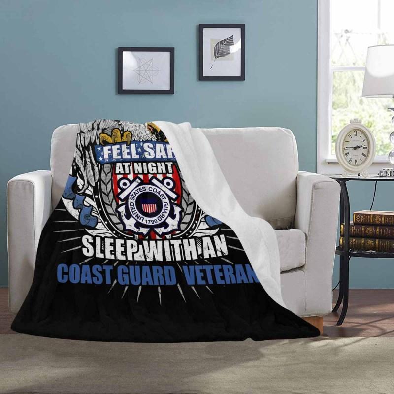 Feel Safe At Night Sleep With A Navy Veteran Sherpa Blanket 50x60