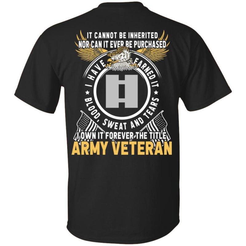 US Army O-3 Captain O3 CPT Commissioned Officer Ranks T-Shirt For Men