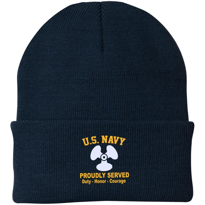 US Navy Machinist's Mate MM Logo Embroidered Port Authority Knit Cap-Hat-Navy-Rate-Veterans Nation